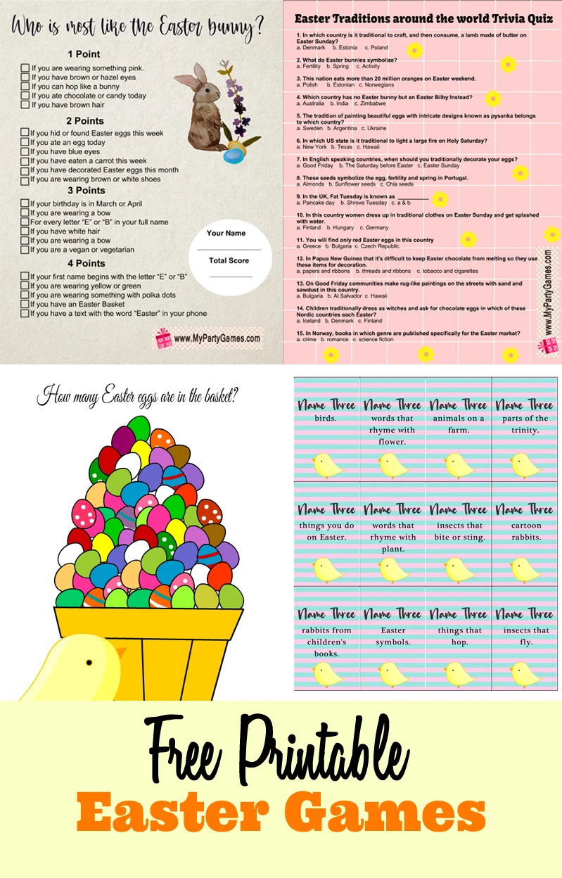 Free Printable Easter Dice Game Play Party Plan 56 OFF