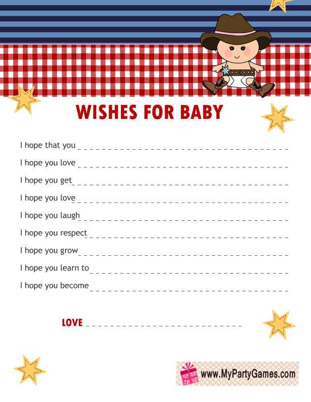 Free Printable Wishes For Baby Cards