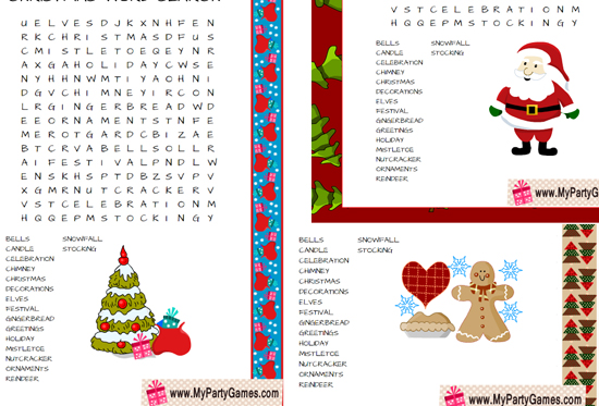 Free Printable Christmas Word Search Game