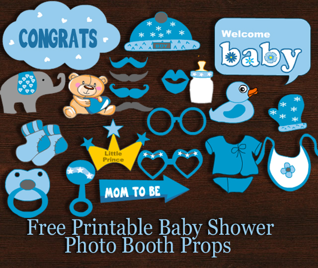 Free Printable Boy Baby Shower Photo Booth Props