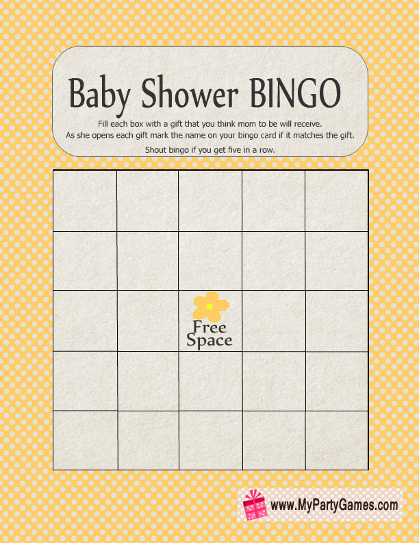 Download Baby Shower Gift Bingo Game - Free Printable