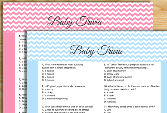 Editable Baby Trivia Quiz Game Printable Baby Shower Game -  Portugal