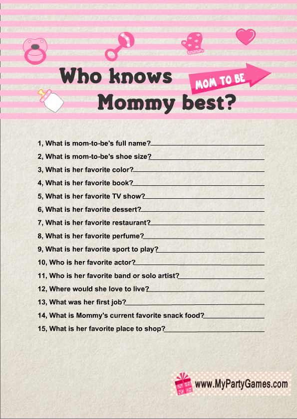 65+ Fun Baby Shower Trivia Questions to Use at Your Next Baby Shower {with  free printable} - Mommy on Purpose