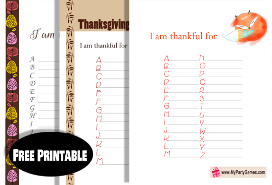 Free Printable Thanksgiving Games