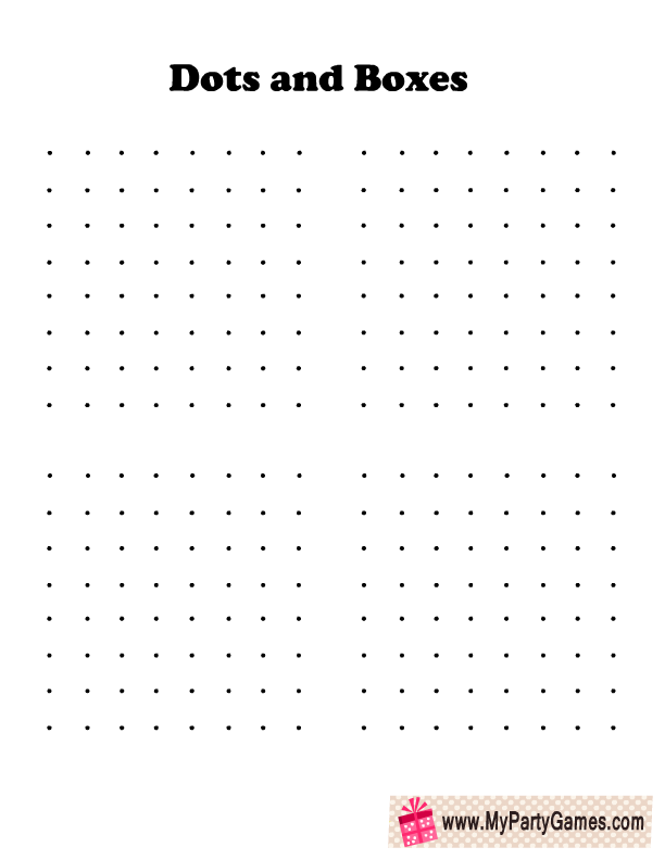 Free Printable Dots And Boxes Game For Kids