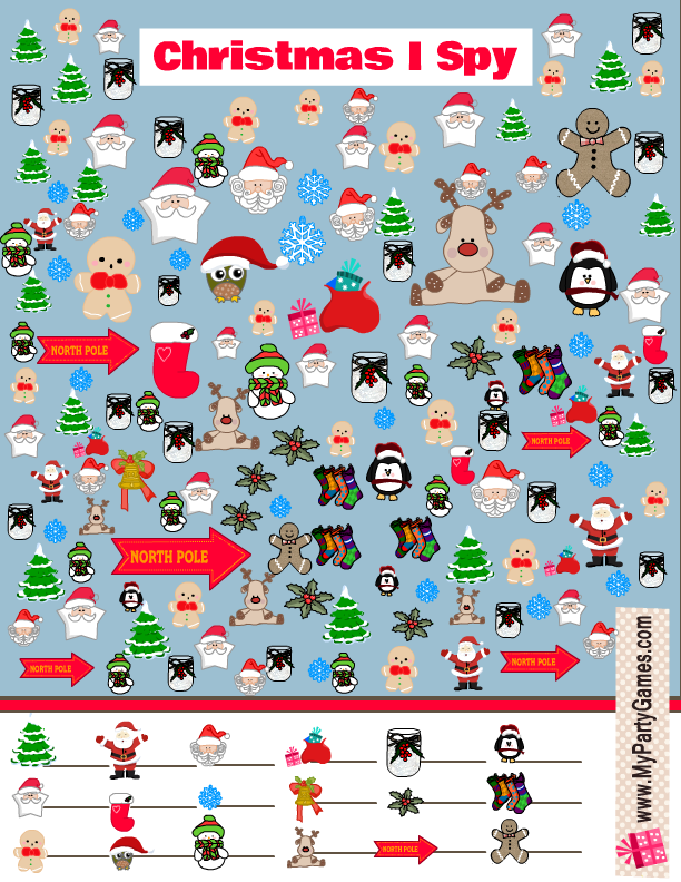 9 Free Printable Christmas I Spy Games For Kids