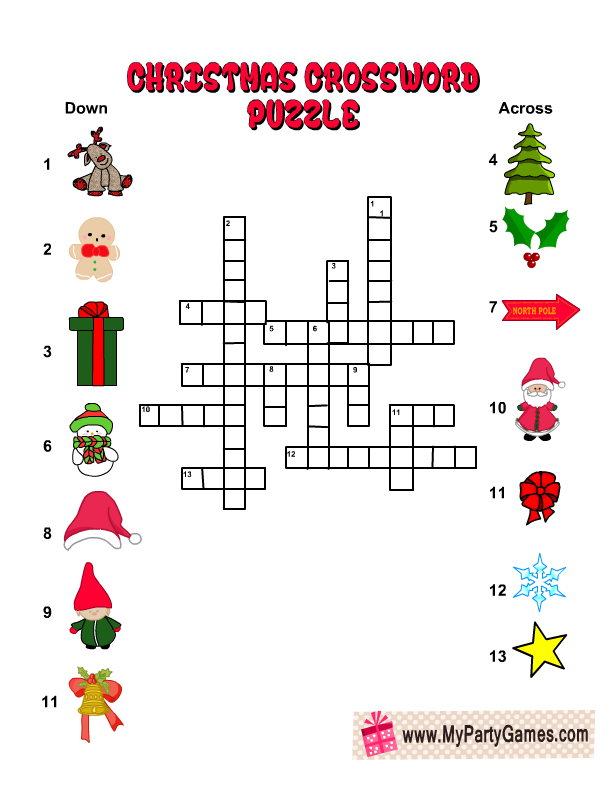 Free Christmas Crossword Puzzles Printable Printable World Holiday