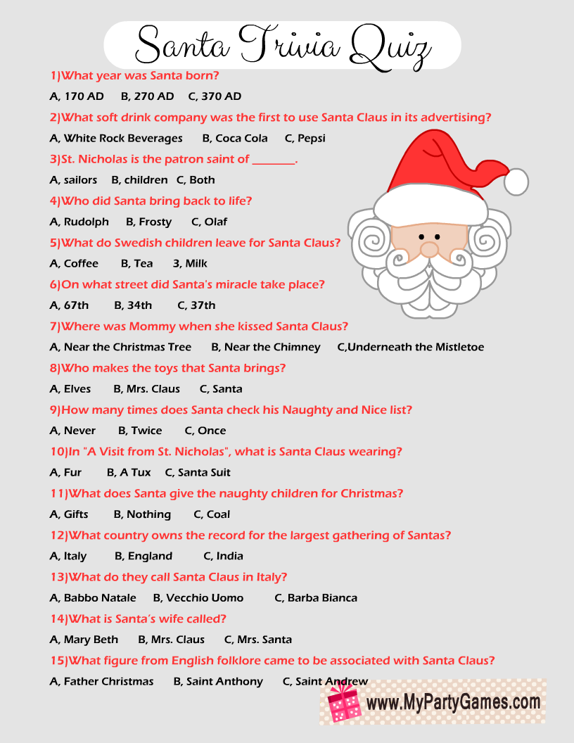 christmas party quiz