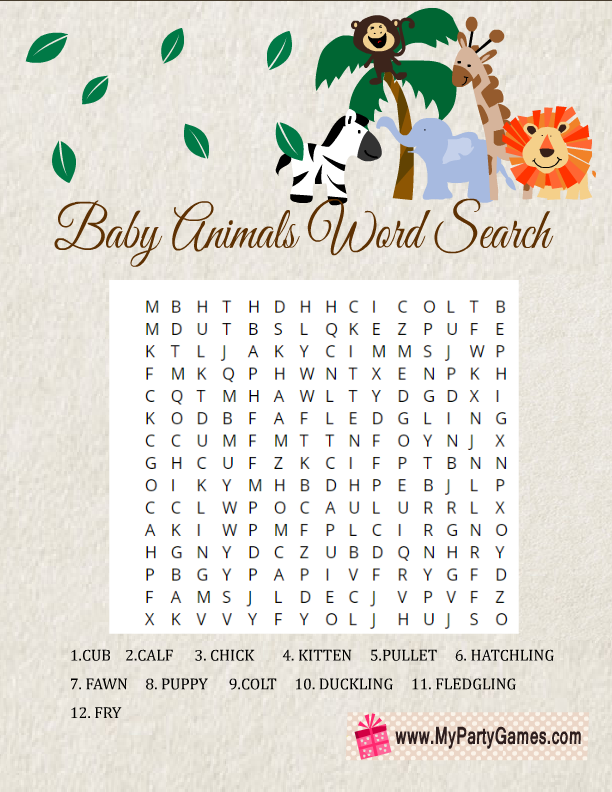 Free Printable Safari Baby Shower Games Bundle 