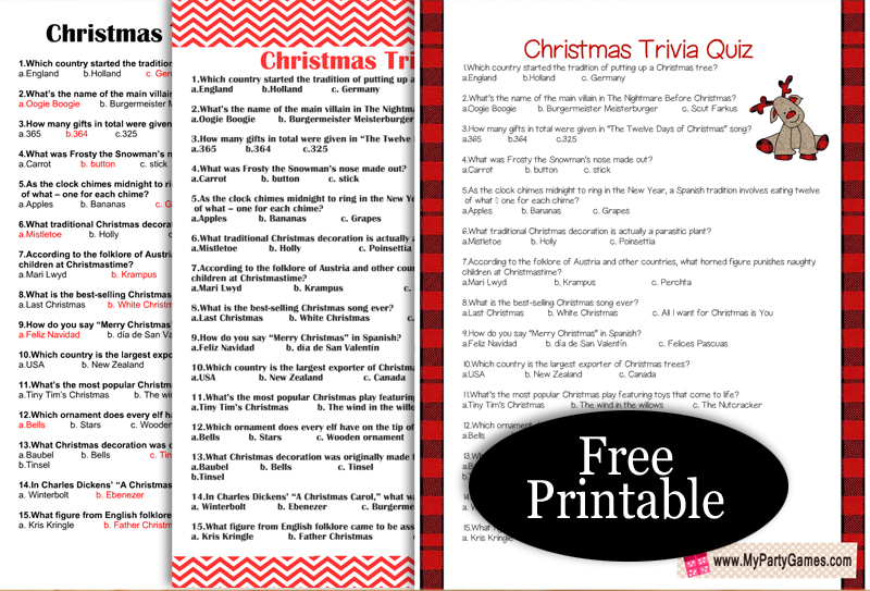 Printable Christmas Quiz