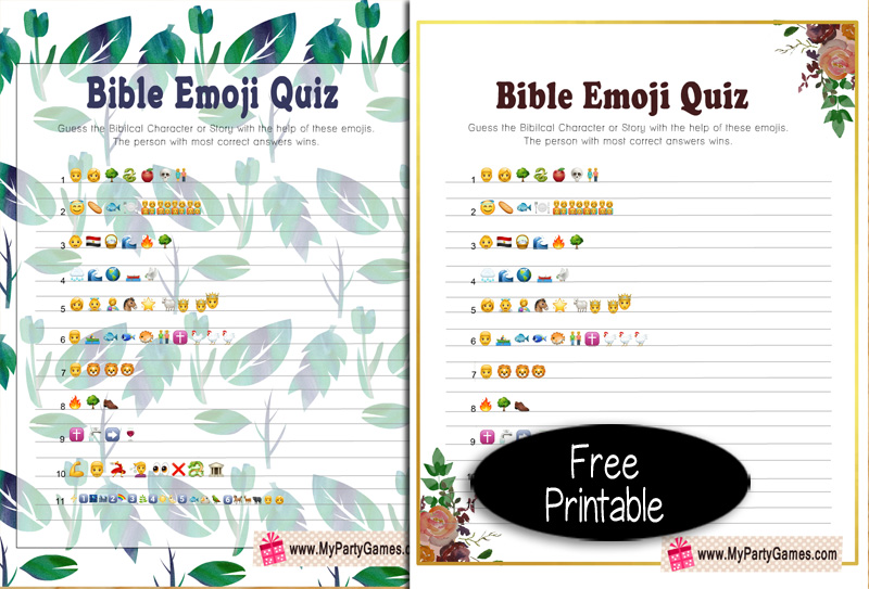free printable bible emoji quiz with answer key