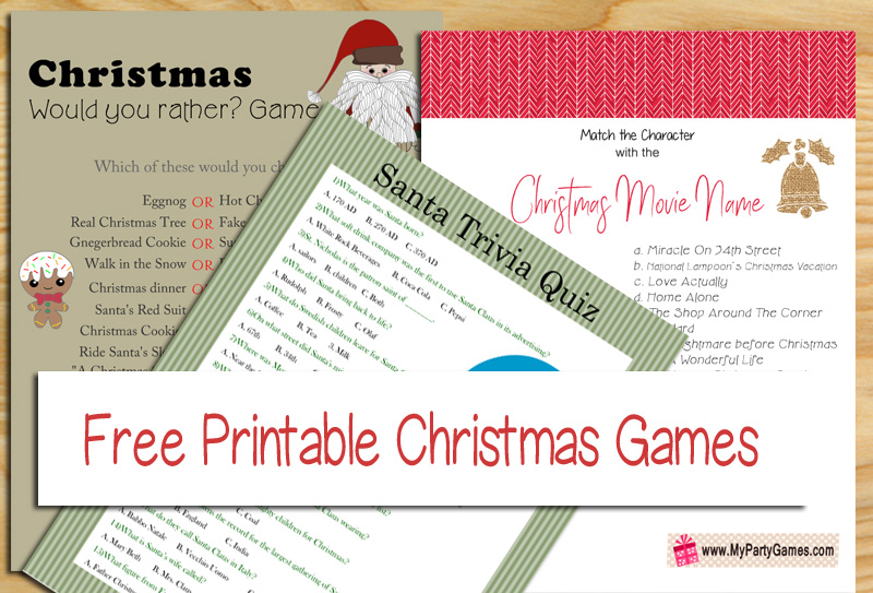 Christmas Think Fast Game Printable Instant Download 