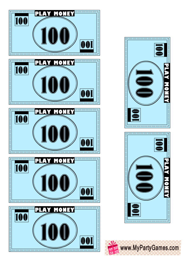 monopoly money 100
