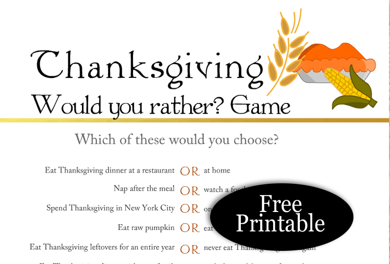 Thanksgiving Think Quick Game, Thanksgiving Games