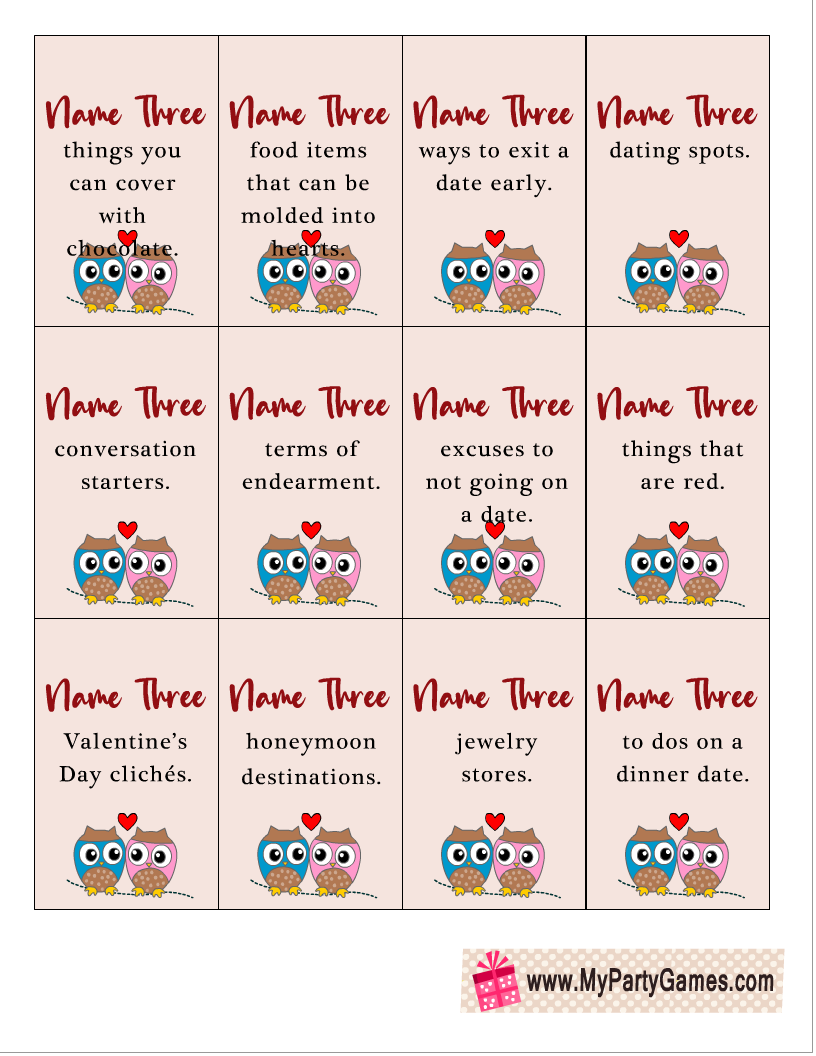 Free Printable 5 Second Valentine s Day Game