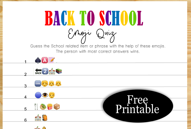 Free Printable Back to School Games