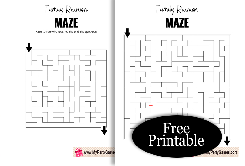 Free Printable Family Reunion Mazes for Kids