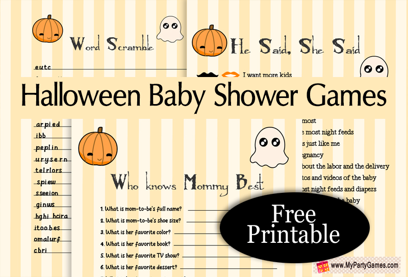 Free Printable Halloween Baby Shower Games