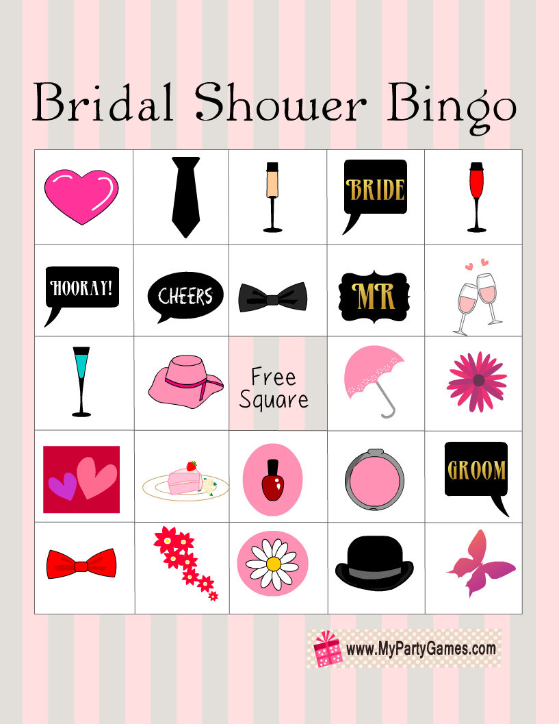 Bridal Shower Bingo Game Cards {Free Printable}