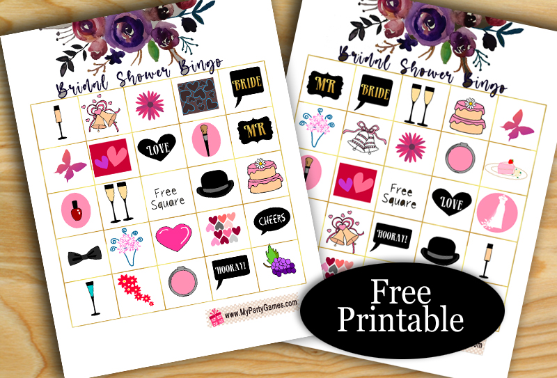 Free Printable Bridal Shower Picture Bingo Game