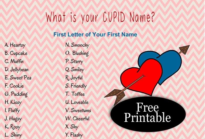 What is Your Cupid Name? Free Printable Game