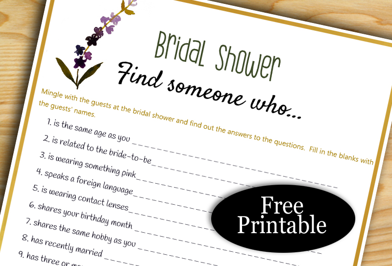 Find the Guest, Free Printable Bridal Shower Game