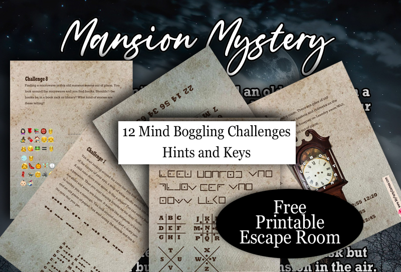 Free Printable Escape Room Game (Mansion Mystery)