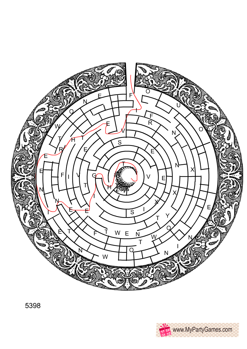 Free Printable Labyrinth Puzzle Key for DIY Escape Room 